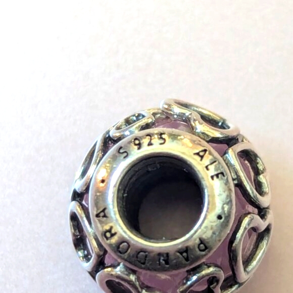 Pandora  Encased in Love Charm with Pink Zirconia - Picture 9 of 11